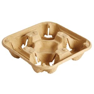 Recyclable Cup Carrier Trays 4 Cup (Pack of 160) - CE382  - 3