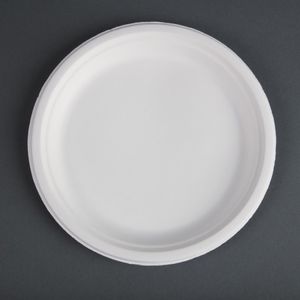 Fiesta Compostable Bagasse Plates Round 260mm (Pack of 50) - CW904  - 1