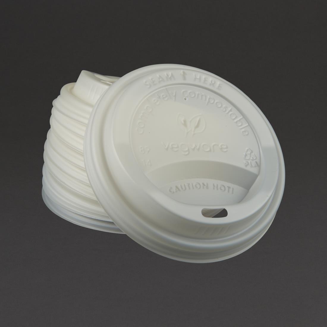 Vegware Compostable Coffee Cup Lids 340ml / 12oz and 455ml / 16oz (Pack of 1000) - GH023  - 4