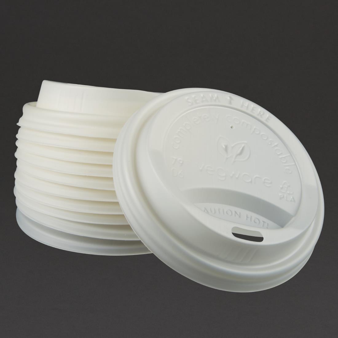 Vegware Compostable Coffee Cup Lids 225ml / 8oz (Pack of 1000) - GH024  - 4