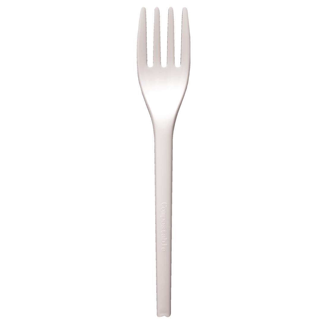 Fiesta Green Compostable CPLA Forks White (Pack of 100) - DJ704  - 2