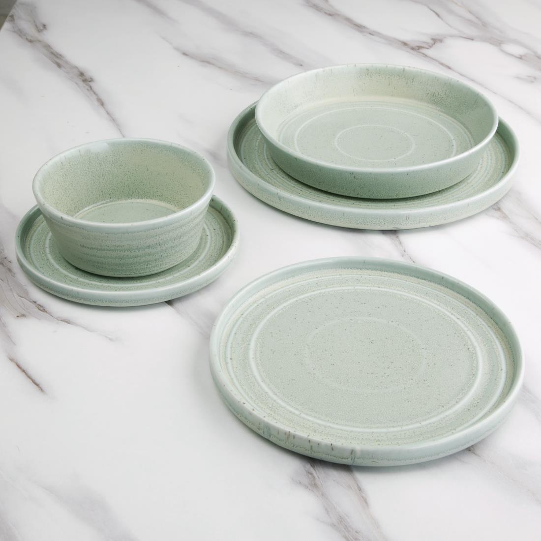 Olympia Cavolo Flat Round Plates Spring Green 270mm (Pack of 4) - FB564  - 5