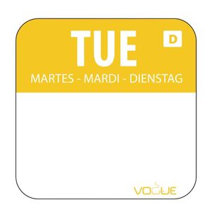 Dissolvable Food Rotation Labels Tuesday (Pack of 1000) - U778  - 1