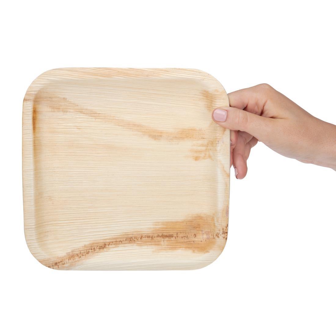 Fiesta Compostable Palm Leaf Plates Square 200mm (Pack of 100) - DK376  - 3