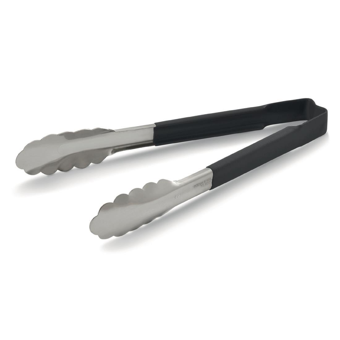 Vollrath Black Utility Grip Kool Touch Tong 9" - DC243  - 1