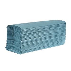 Jantex C Fold Paper Hand Towels Blue 1-Ply 192 Sheets (Pack of 12) - GD832  - 1