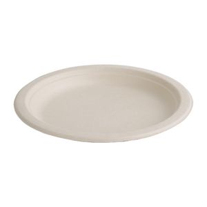 Fiesta Compostable Bagasse Round Plates Natural Colour 260mm (Pack of 50) - FC545  - 1