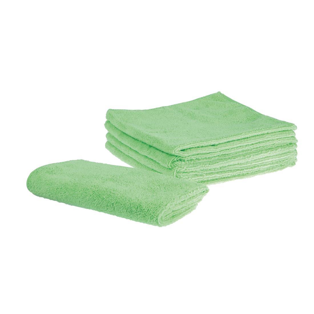 Jantex Microfibre Cloths Green (Pack of 5) - GF609  - 2