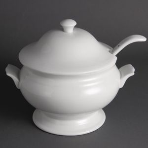 Olympia Soup Tureen and Ladle 2.5Ltr 88oz - Y094  - 1