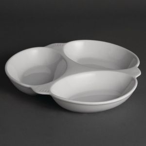 Olympia Vegetable Dishes 3 Section 250mm (Pack of 6) - Y099  - 1