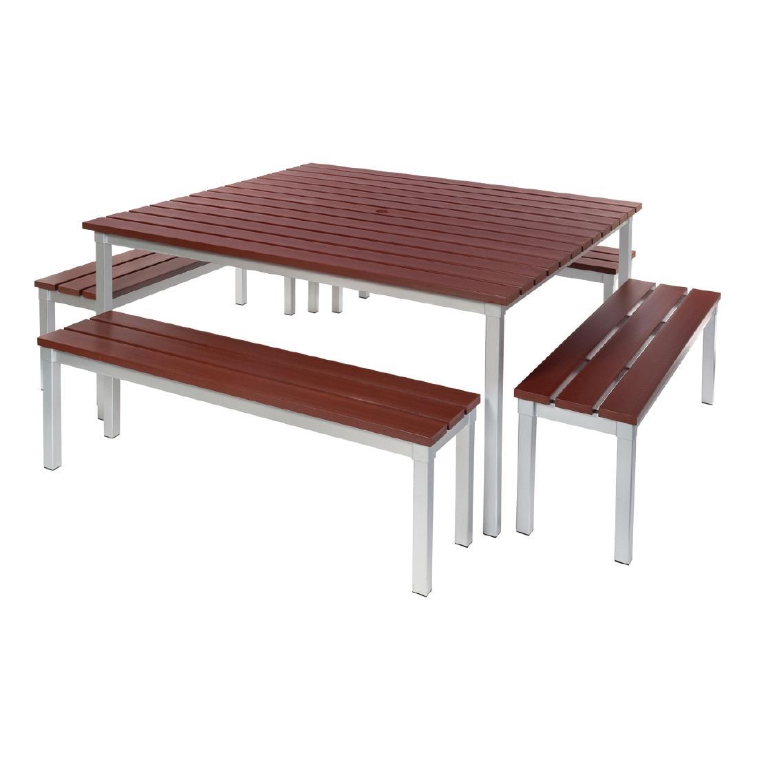 Enviro Square Outdoor Walnut Effect Faux Wood Table 1250mm - CK811  - 2