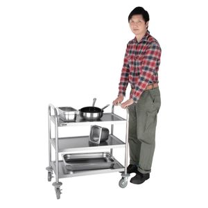 Vogue Stainless Steel 3 Tier Clearing Trolley Small - F993  - 3