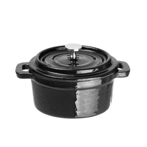 Vogue Cast Iron Round Mini Pot Black - Y259  - 1