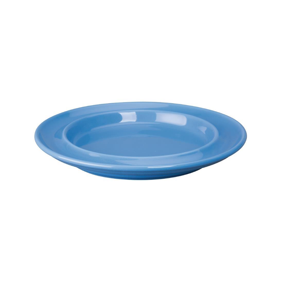 Olympia Heritage Raised Rim Plates Blue 203mm (Pack of 4) - DW140  - 2