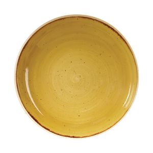Churchill Stonecast Round Coupe Bowl Mustard Seed Yellow 248mm (Pack of 12) - DF787  - 1