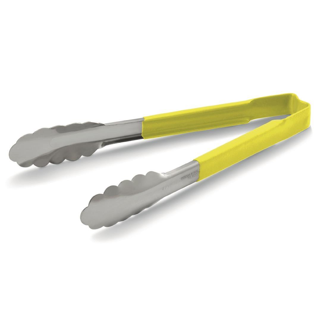 Vollrath Yellow Utility Grip Kool Touch Tong 12" - DC250  - 1