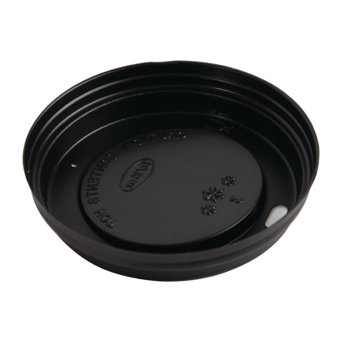 Fiesta Recyclable Coffee Cup Lids Black 340ml / 12oz and 455ml / 16oz (Pack of 50) - CW717  - 2