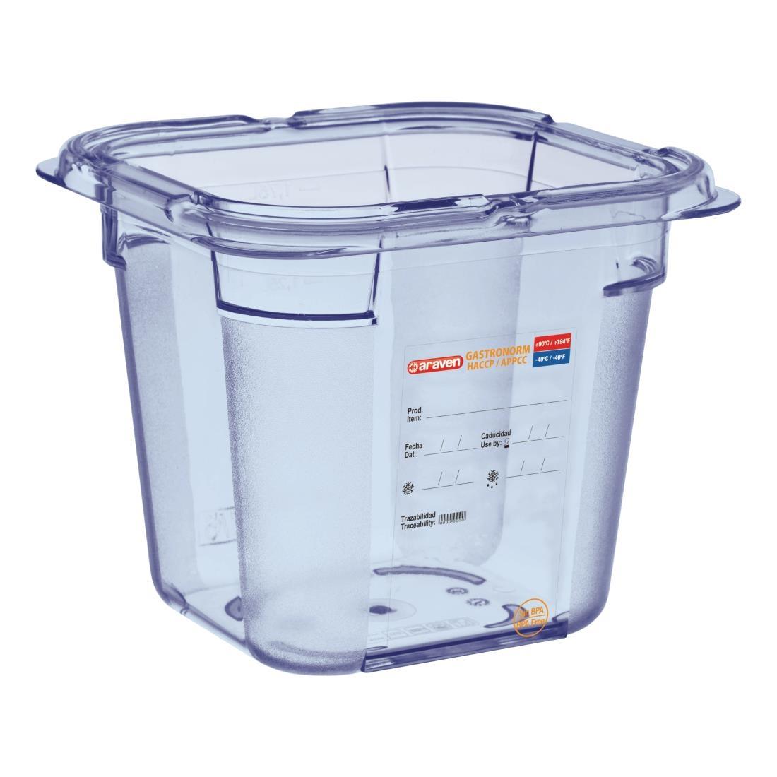 Araven ABS Food Storage Container Blue GN 1/6 150mm - GP572  - 1