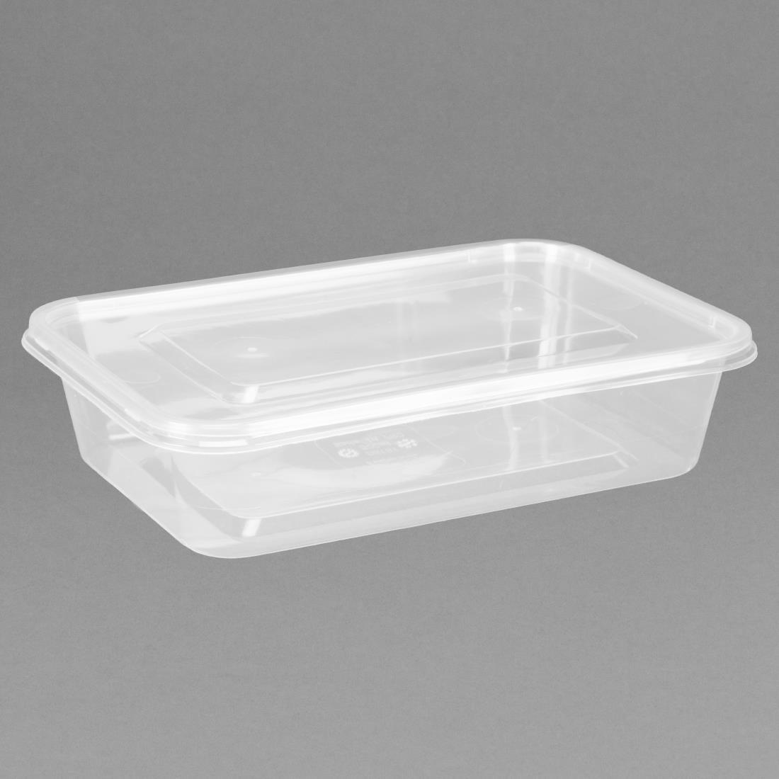 Fiesta Recyclable Plastic Microwavable Containers with Lid Small 500ml  (Pack of 250)