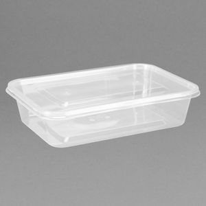 Fiesta Recyclable Plastic Microwavable Containers with Lid Small 500ml (Pack of 250) - DM181  - 1