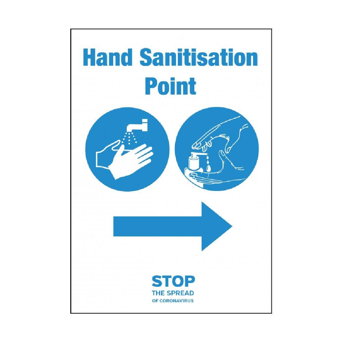 Hand Sanitisation Point Arrow Left Sign A5 Self-Adhesive - FN849  - 1