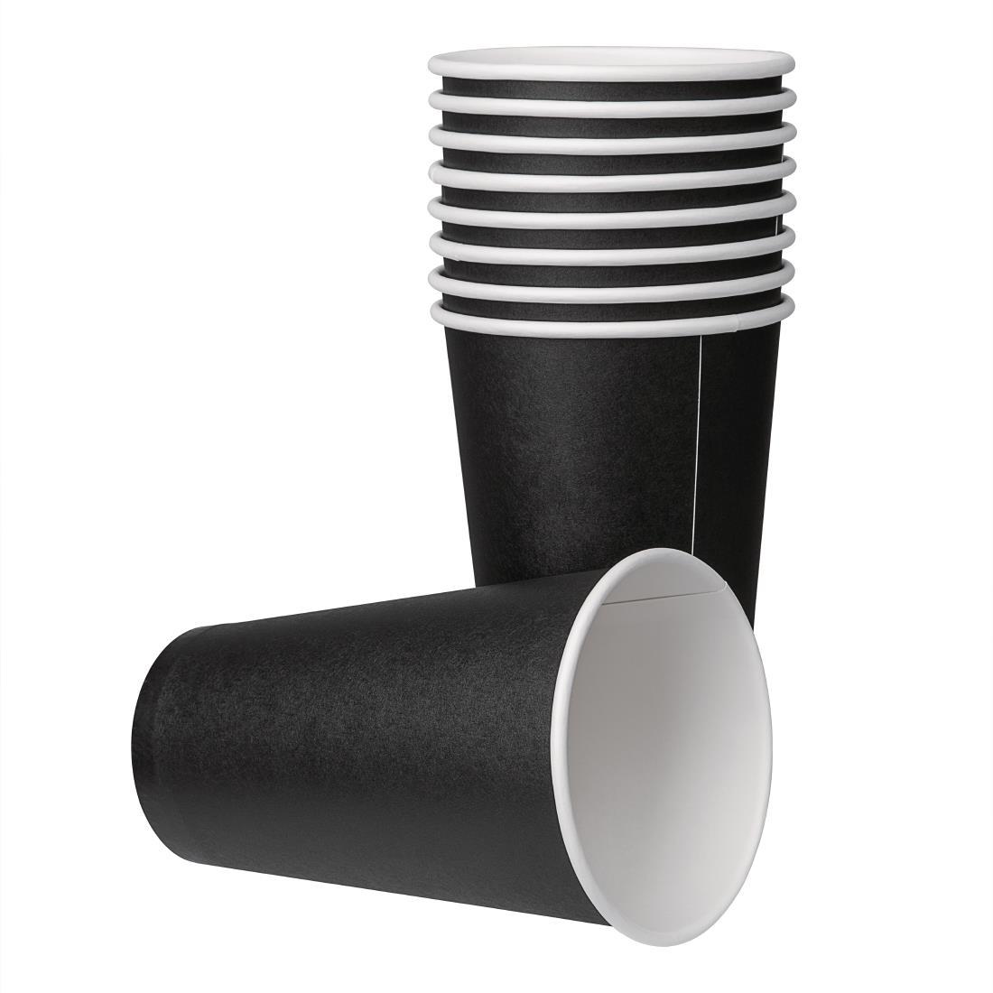 Fiesta Recyclable Coffee Cups Single Wall Black 455ml / 16oz (Pack of 1000) - GF044  - 2