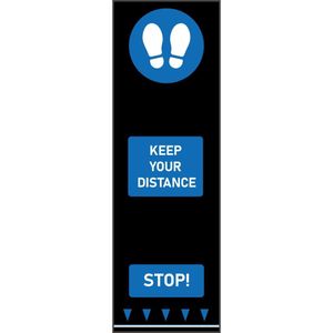Footprints Social Distancing Floor Mat Blue - FN373  - 1