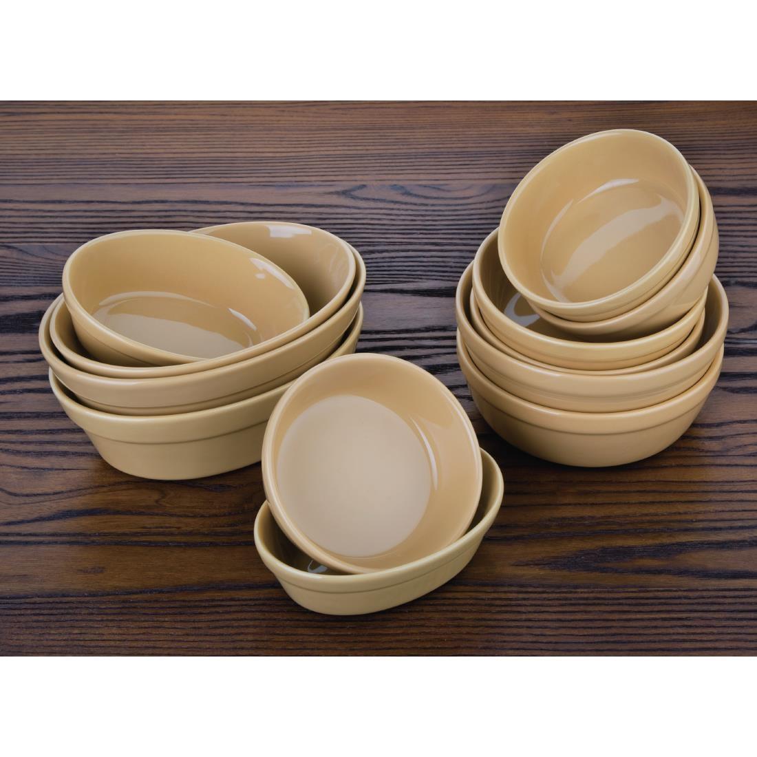 Olympia Stoneware Oval Pie Bowls 161 x 116mm (Pack of 6) - C108  - 4