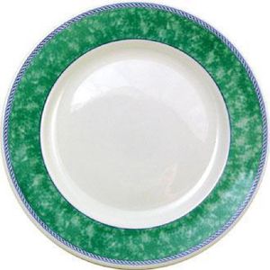 Churchill New Horizons Marble Border Classic Plates Green 254mm (Pack of 24) - M774  - 1