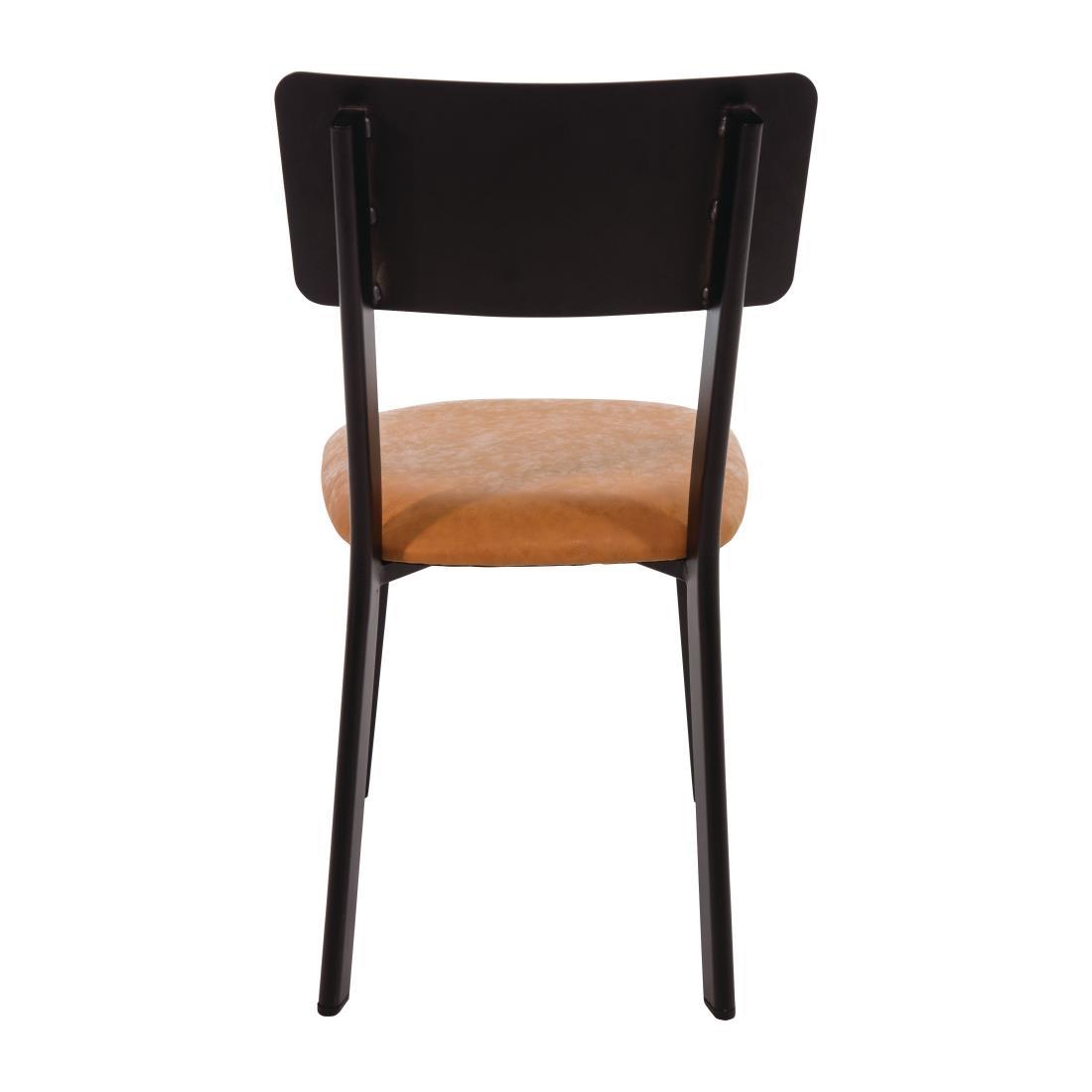 Bolero Metal & PU Side Chair Vintage Camel (Pack 4) - DR300  - 4
