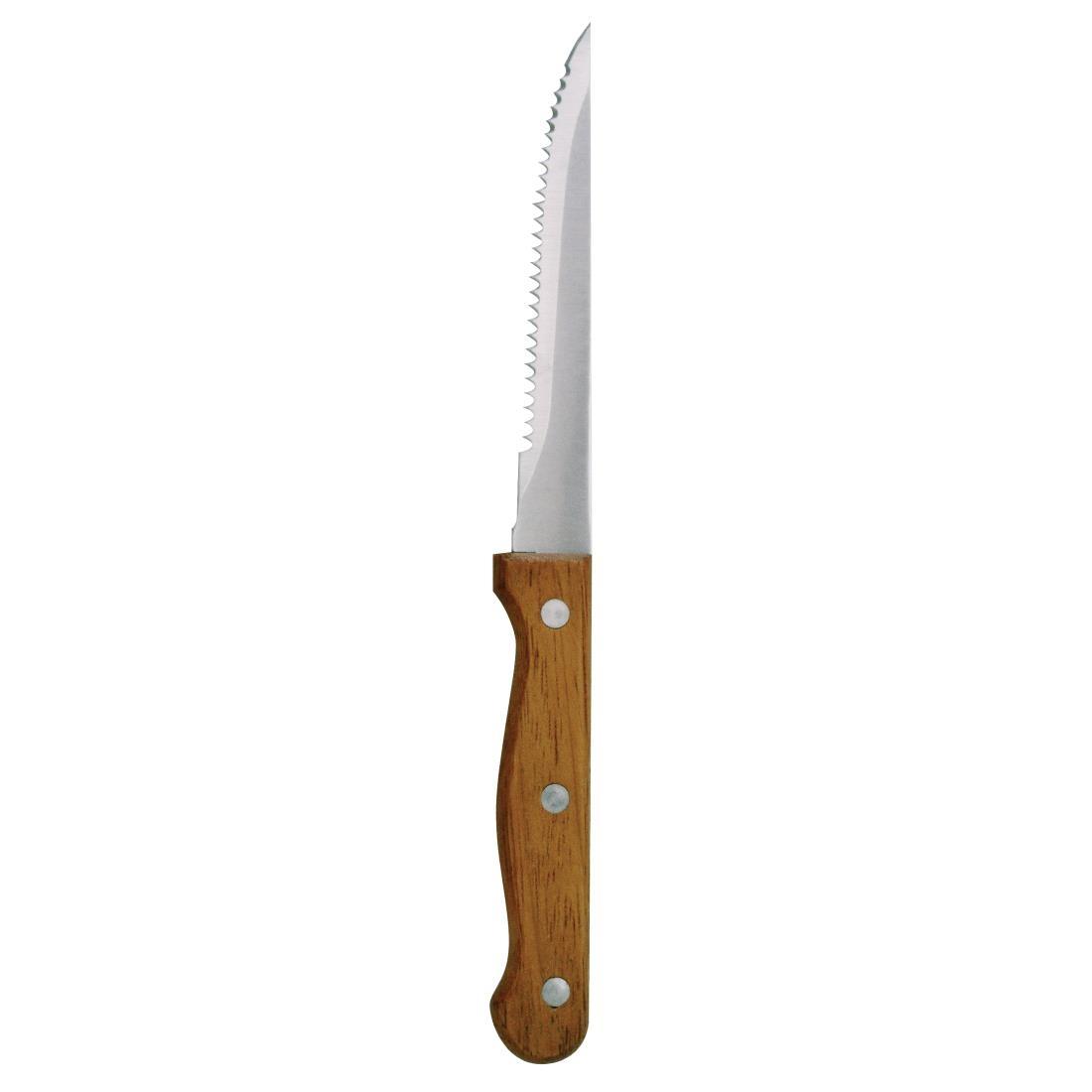 Olympia Steak Knives Wooden Handle (Pack of 12) - C136  - 2