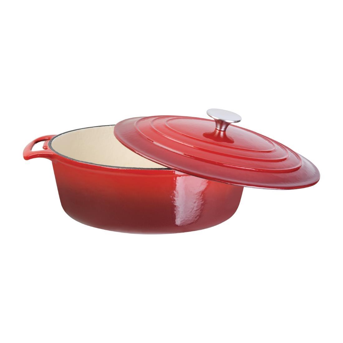 Vogue Red Oval Casserole Dish 6Ltr - GH314  - 3