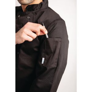 Whites Vegas Unisex Chefs Jacket Long Sleeve Black XXL - A438-XXL  - 9