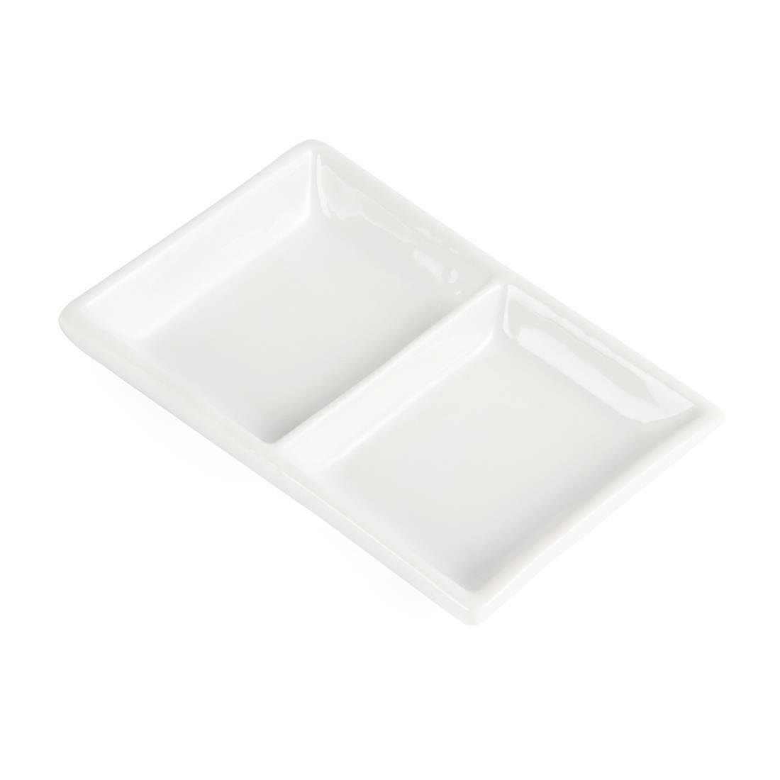 Olympia Whiteware 2 Section Dishes (Pack of 12) - C335  - 3