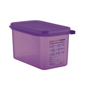 Araven Allergen Polypropylene 1/4 Gastronorm Food Storage Container Purple 4.3L - CM787  - 1