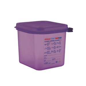 Araven Allergen Polypropylene 1/6 Gastronorm Food Container Purple 2.6L - CM786  - 1