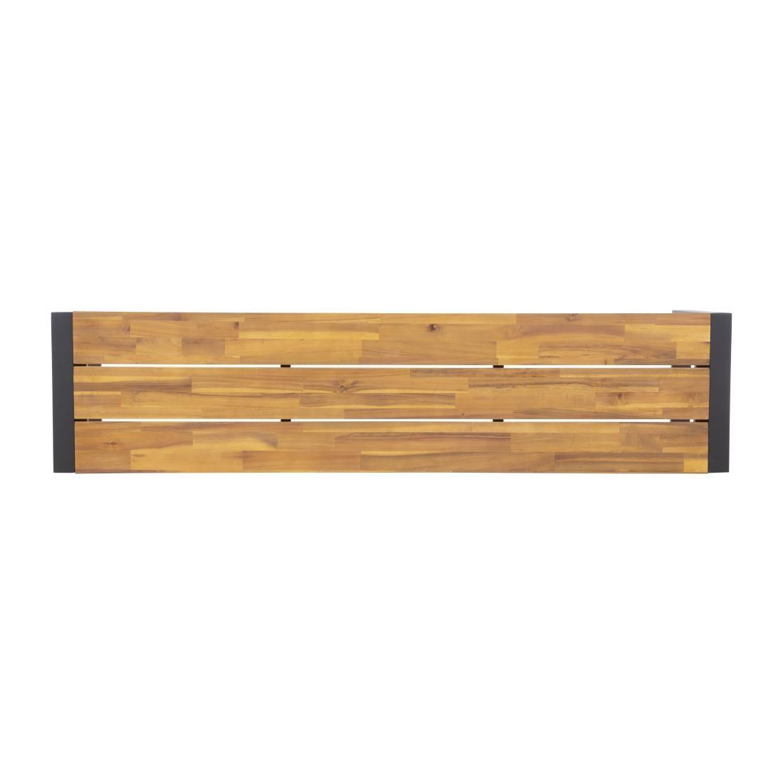 Bolero Acacia Wood and Steel Industrial Benches 1600mm (Pack of 2) - DS158  - 5