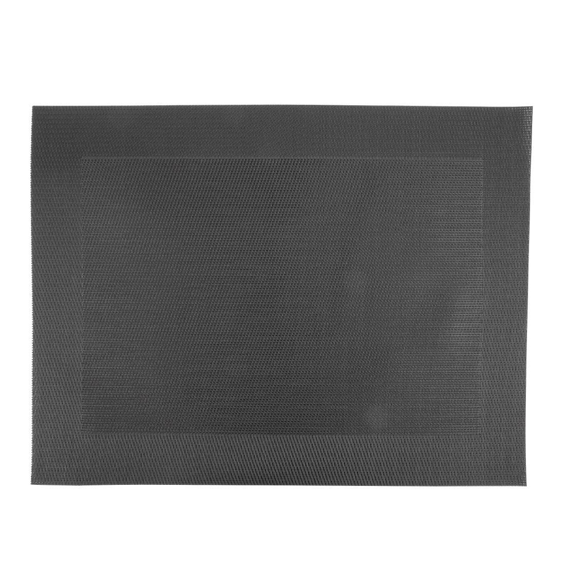 Woven PVC Black Table Mat (Pack of 4) - GG042  - 3