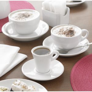 Olympia Whiteware Cappuccino Saucers 160mm (Pack of 12) - CB463  - 5