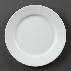 Olympia Whiteware Wide Rimmed Plates 202mm (Pack of 12) - CB479  - 1