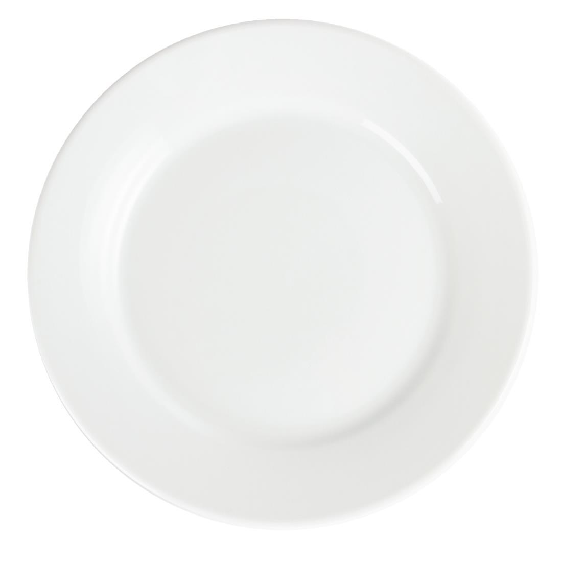 Olympia Whiteware Wide Rimmed Plates 250mm (Pack of 12) - CB481  - 6