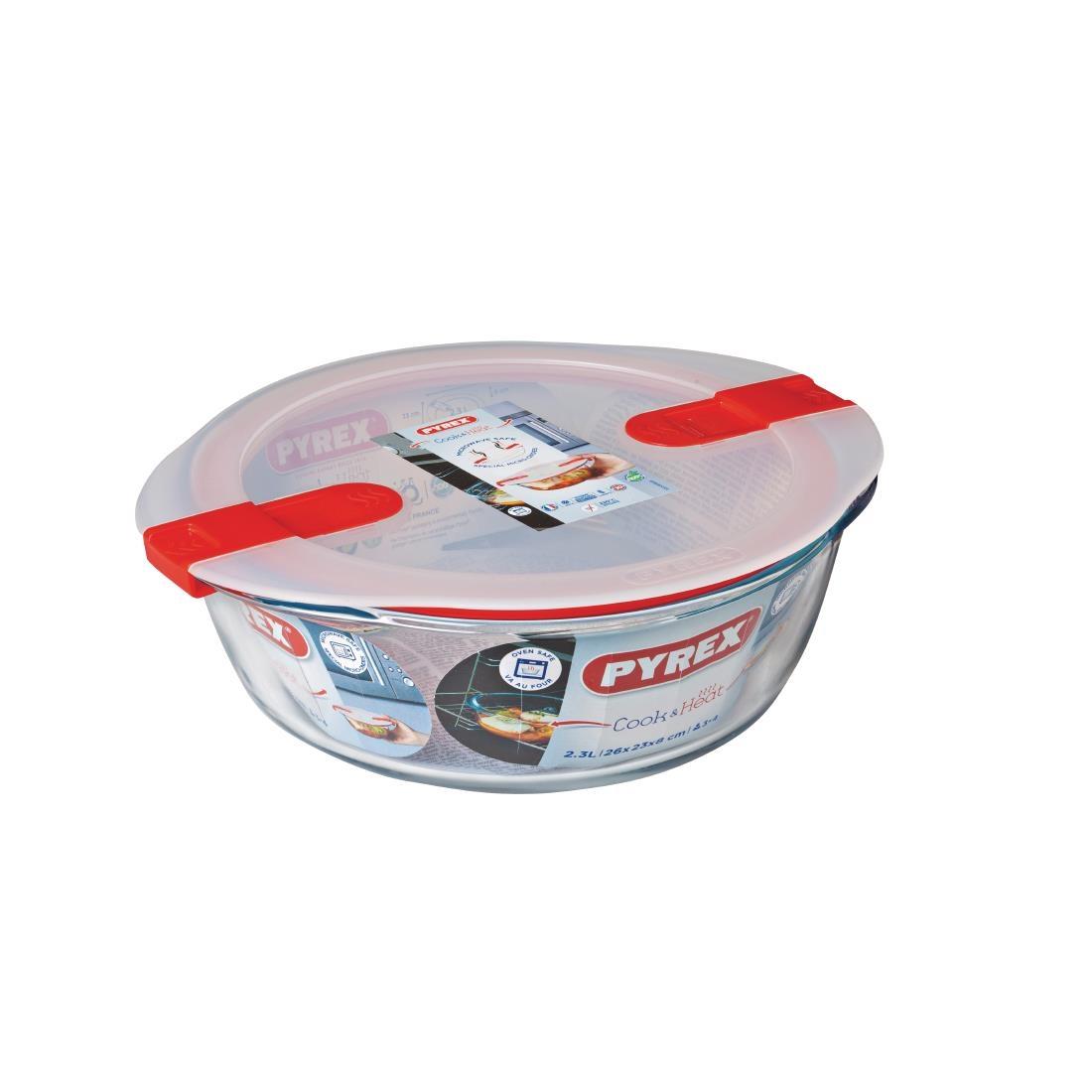 Pyrex Cook and Heat Round Dish with Lid 2.3Ltr - FC362  - 2