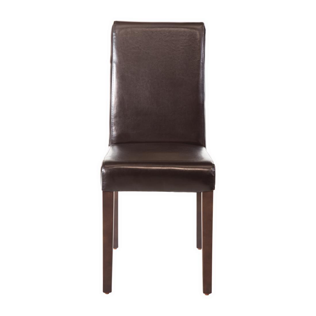 Bolero Faux Leather Dining Chair Dark Brown (Box 2) - GF955  - 2