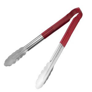 Hygiplas Colour Coded Red Serving Tongs 11" - CB154  - 1