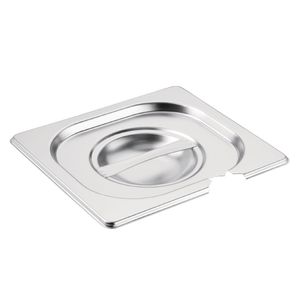 Vogue Stainless Steel 1/6 Gastronorm Notched Lid - CB175  - 1