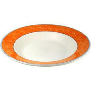 Churchill New Horizons Marble Border Pasta Plates Orange 300mm (Pack of 12) - M784  - 1