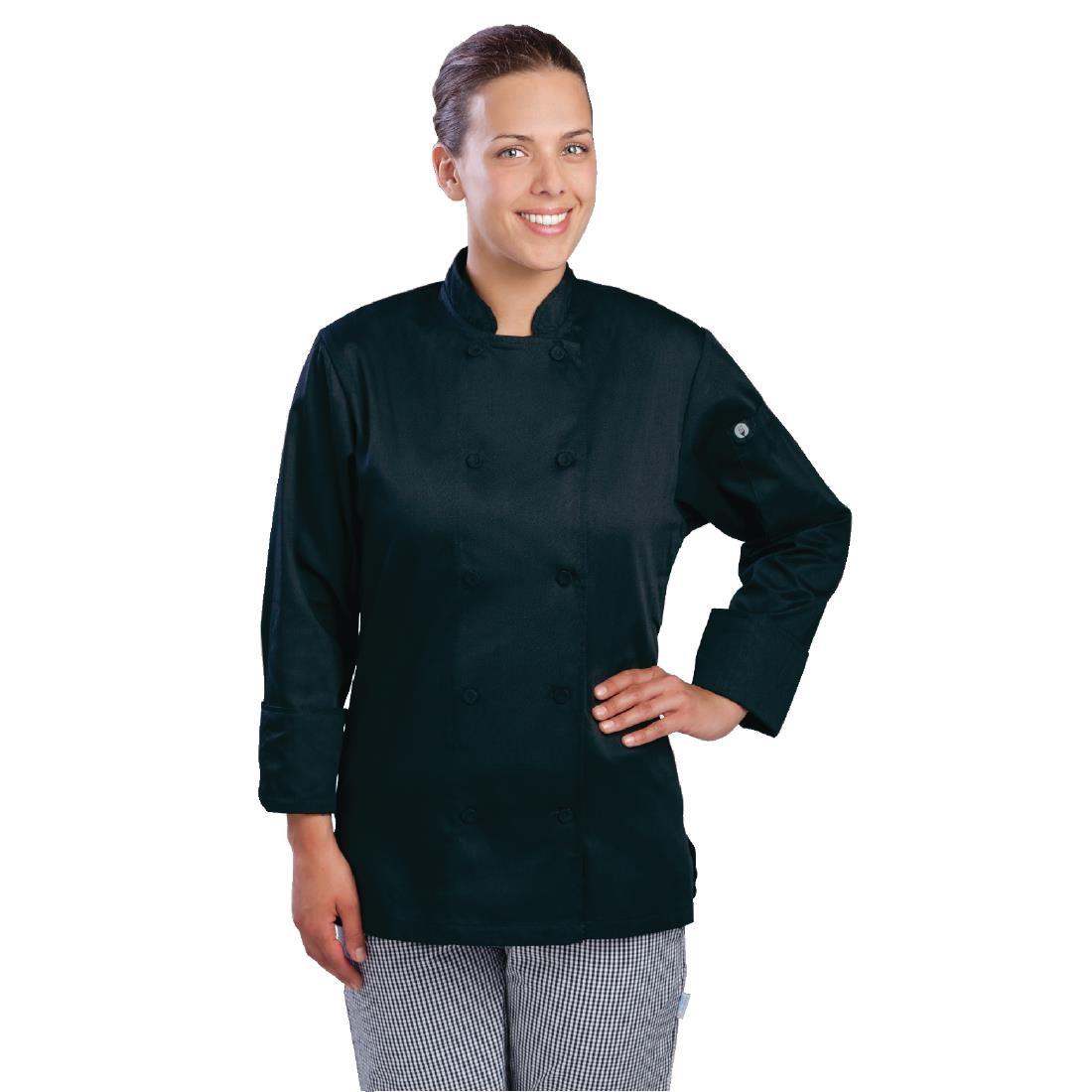 B137 M Chef Works Marbella Womens Executive Chefs Jacket Black M B137 M