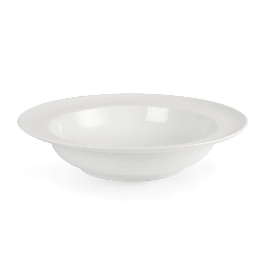Olympia Whiteware Wide Rim Bowls 228mm 710ml 25oz (Pack of 4) - CB694  - 2