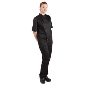 Whites Vegas Unisex Chefs Jacket Short Sleeve Black XL - A439-XL  - 6