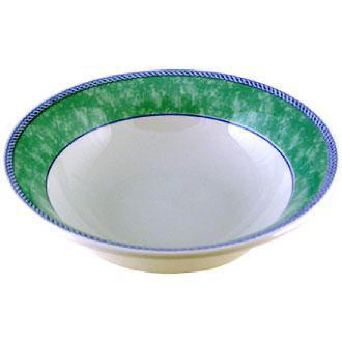 Churchill New Horizons Marble Border Oatmeal Bowls Green 150mm (Pack of 24) - M788  - 1